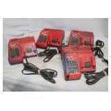 4 Milwaukee M12 M18 Battery Chargers