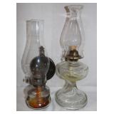 2 Wall Mount & Tabletop Style Oil Lamps