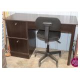 Brown Desk and Chair 47x18.5x30"
