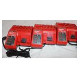 3 Milwaukee M12 M18 Battery Chargers
