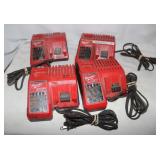 4 Milwaukee M12 M18 Battery Chargers