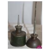 Vintage Hoover Motor Oil Can & Metal Oiler Can