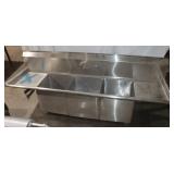 Stainless Steel Triple Basin Sink 75"x21"x28";
