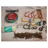 Clothesline, Nylon Rope, Chain, Hooks, Shackle,