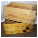 2) Wooden Storage Crates 32" x 15.5" x 15.25"