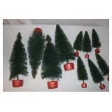 Bottle Brush Christmas Trees w/ Red Bases