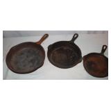 3 Cast Iron Skillets:
