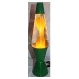 Lava Lamp Green Base Yellow Wax 17"