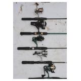 5 Fishing Rods w/ Spinning Reels