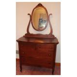 Mahogany Dresser w/ Oval Mirror