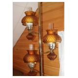 3 Globe Floor to Ceiling Lamp, Works Adjustable;