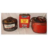 3 Metal Fuel And Oil Containers