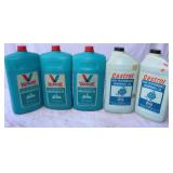 3 Valvoline & 2 Castrol Snowmobile Oil Bottles