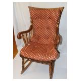 Wooden Rocking Chair w/ Floral Cushion