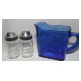 Cobalt Blue Creamer & Glass Shakers