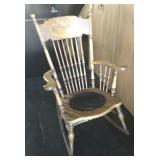 Antique Rocking Chair with Leather Seat