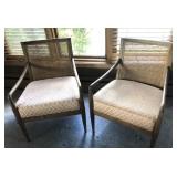 (2) Mid Century Cane Back Chairs (2) Mid Century Cane Back Chairs