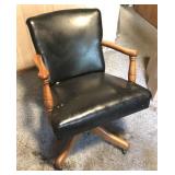 Antique Wooden Swivel Office Chair