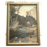 Hand Tinted1930 Framed Montana Photograph Hand Tinted1930 Framed Montana Photograph