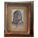 Framed Chief Joseph Print By Charlie Russell Framed Chief Joseph Print By Charlie Russell