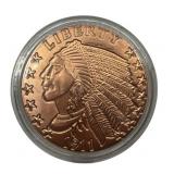 1911 Incuse Indian Head Copper Round