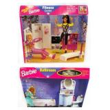 1997 Mattel Barbie Fitness & Bathroom Set