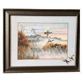 'Ducks In Flight' Framed Art Print