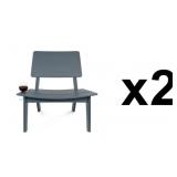 (2) LAGOS LOUNGE CHAIRS - CHARCOAL