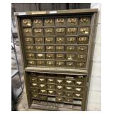 Vintage Industrial Metal Card Catalog Cabinet