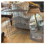Corner Wire Shelf, Wire Storage Box, & Oval Mirror