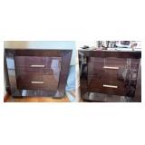 Lacquer Two-Drawer Nightstands
