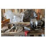 Delta Bench Grinder, Rocks, Vise, Fan
