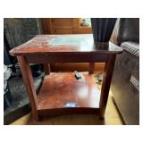 Glass Top Side Table & Lamp