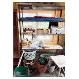 Wire Shelf w/ Garden Supplies & Tools