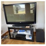50' Sanyo TV, TV Stand, Blue Ray Player, Speakers