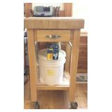 Butcher Block Kitchen Cart w/ Knife Storage
