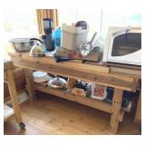 Wooden Table w/ Kitchen Appliances