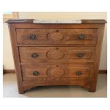 Chest of Drawers Marble Top Accent Vintage
