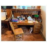 Large Roll Top Desk w/ Chair