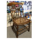 Wooden Spindle-Back Chair Cane Seat