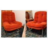 (2) Vintage MCM Style Lounge Chairs