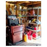 Tool Chest, Plastic Shelf, & Misc Shed Bundle