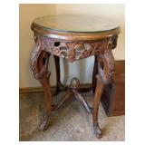 Rococo-Style Carved Wood Accent Table