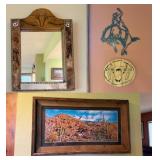 Western Cowhide Mirror & Wall Art