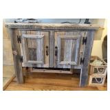 Rustic Two-Door Accent Cabinet & Storage Boxes