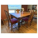 Oak Dining Table w/ 6 Chairs