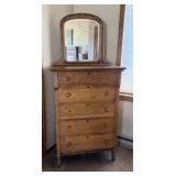 Oak Tallboy Dresser Vintage