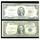 1935 $1 Silver Certificate & 1953 $2 Note