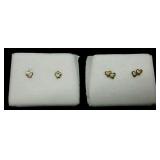 10K Black Hills Gold Stud Earrings (2 Pairs)