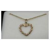 10K Black Hills Gold Heart Pendant w/ Chain